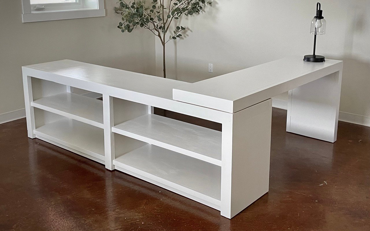 white painted desk