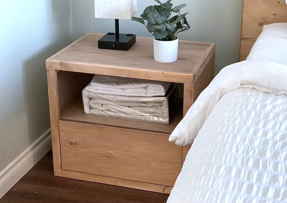 mid-century modern bedside table plans