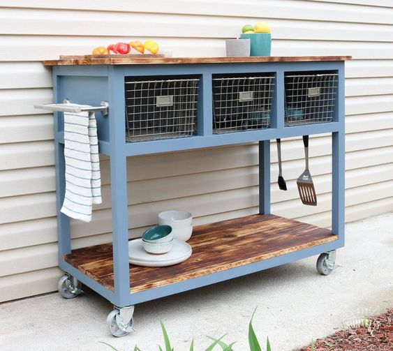 mobile island grill cart plan