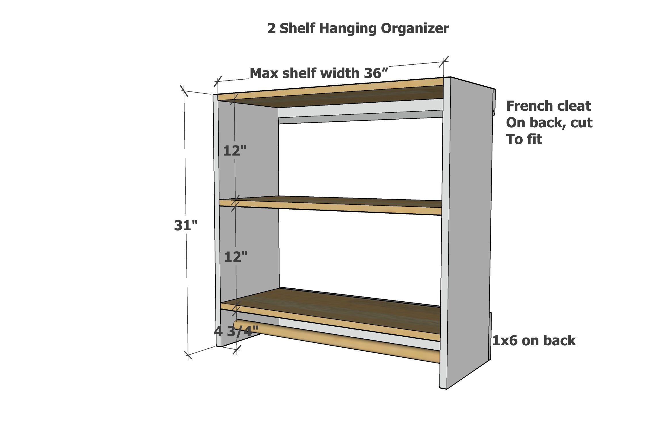 modular closet organizer 2 shelves