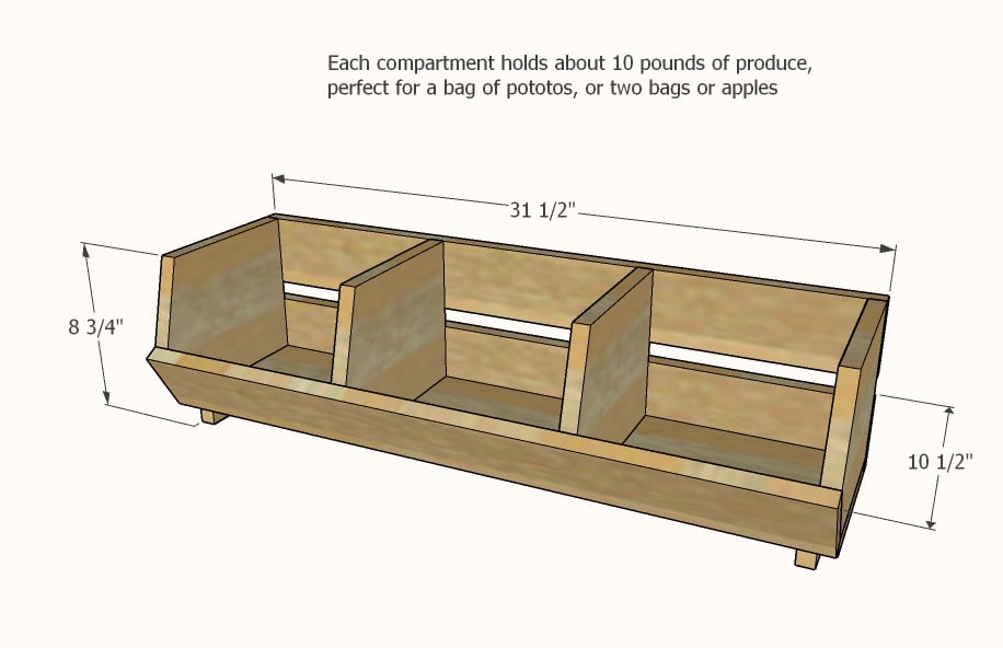 potato bin size