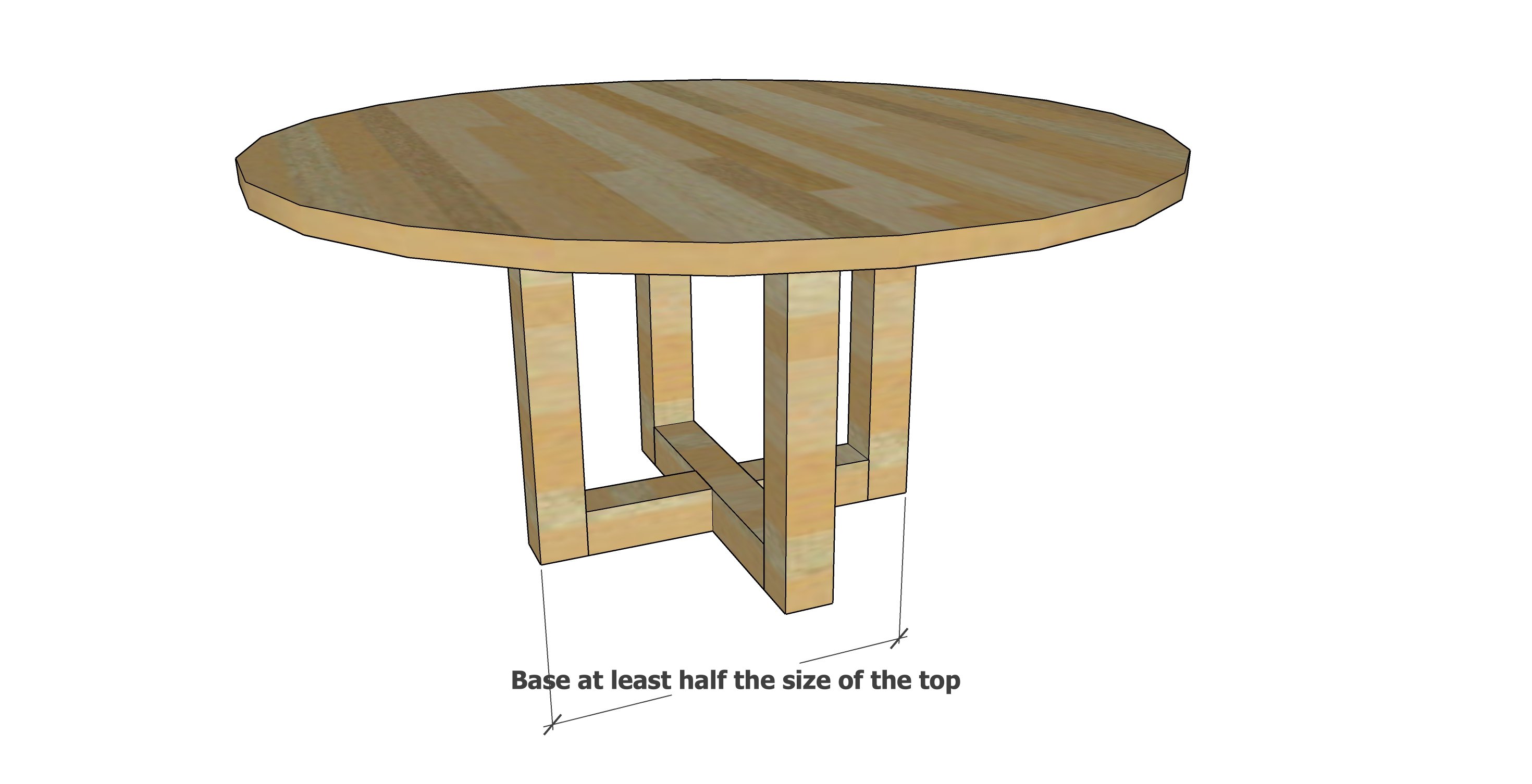 round dining table top base
