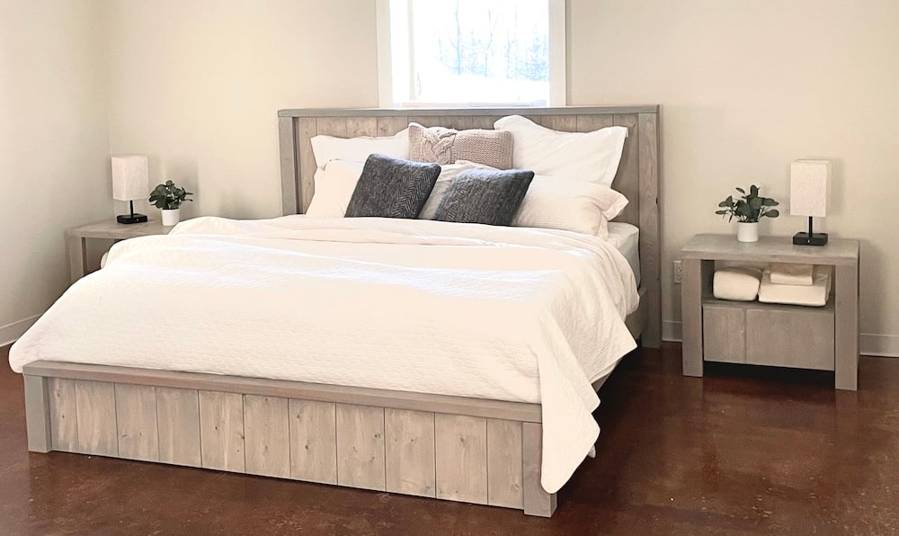 ana white rustic modern bed free plans