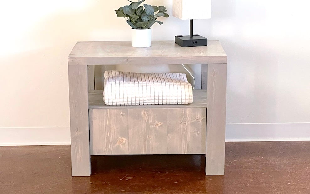 rustic modern nightstand plans