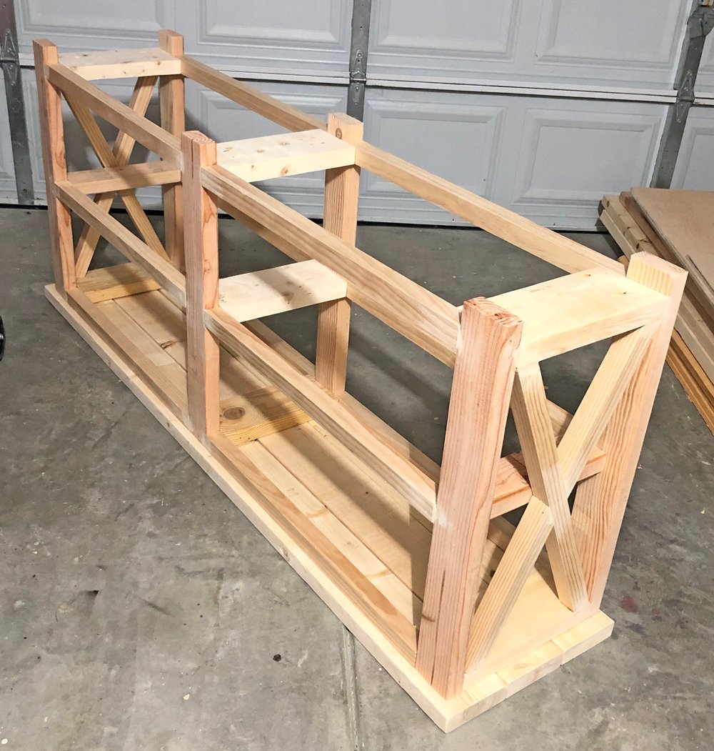 farmhouse console table build it yourself diy