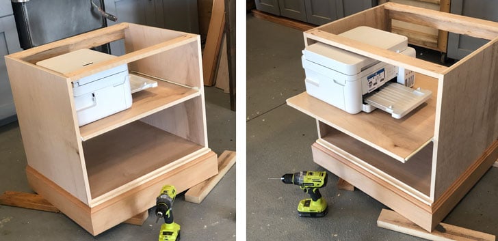 roll out printer shelf