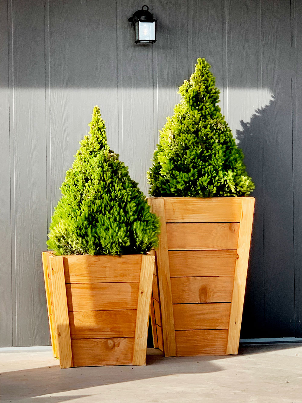 tall wood planters