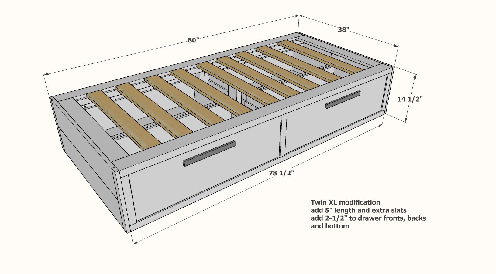 twin xl storage bed