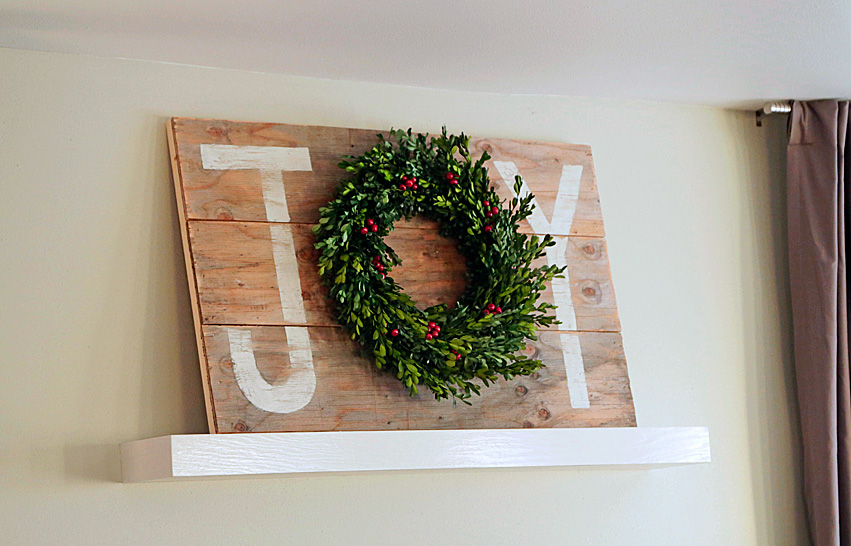 joy holiday sign wreath holder - Christmas wall art