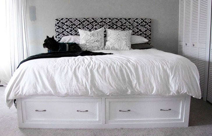 platform style diy king storage bed easy to build