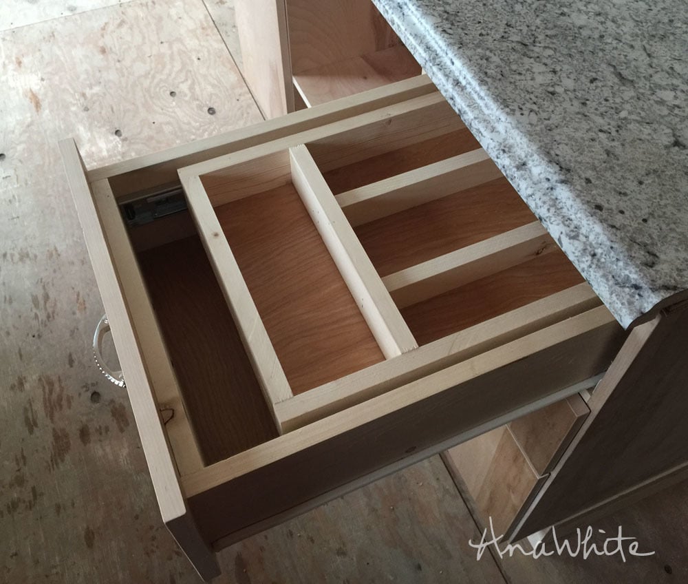 diy double sliding utensil drawer