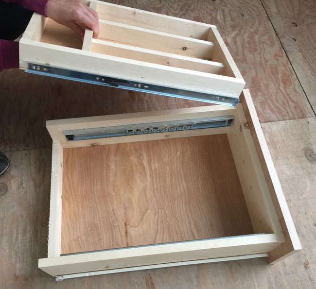 DIY Upright Utensil Drawer Organizer