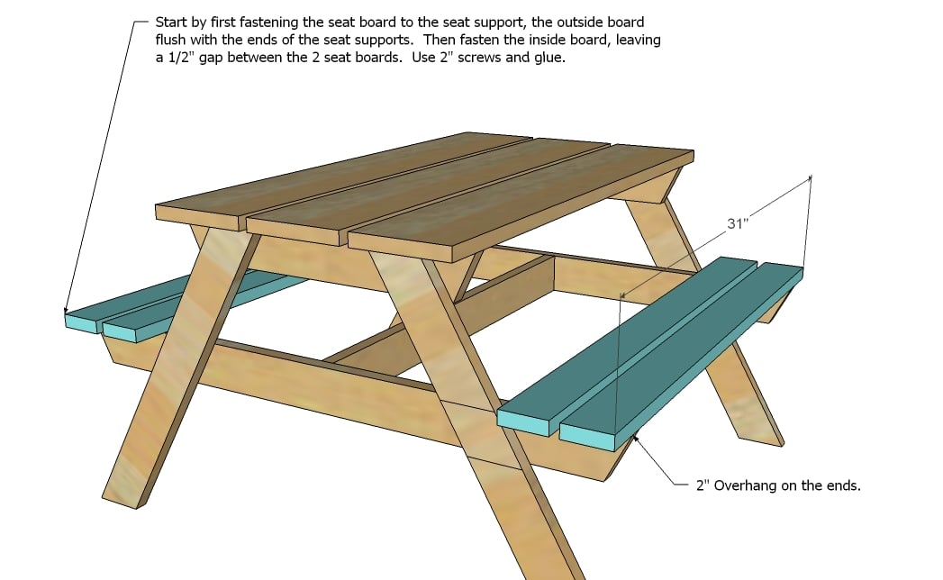 kids white picnic table