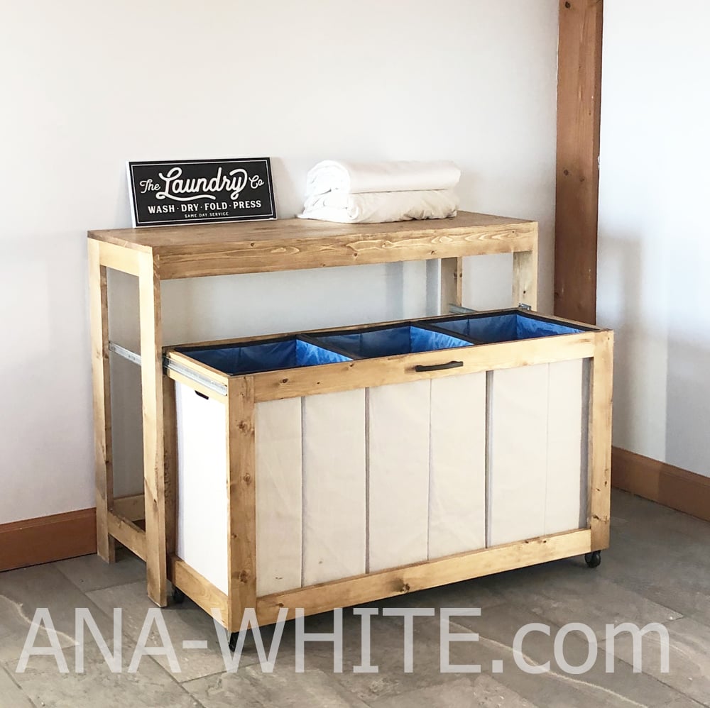 laundry basket pull out folding table
