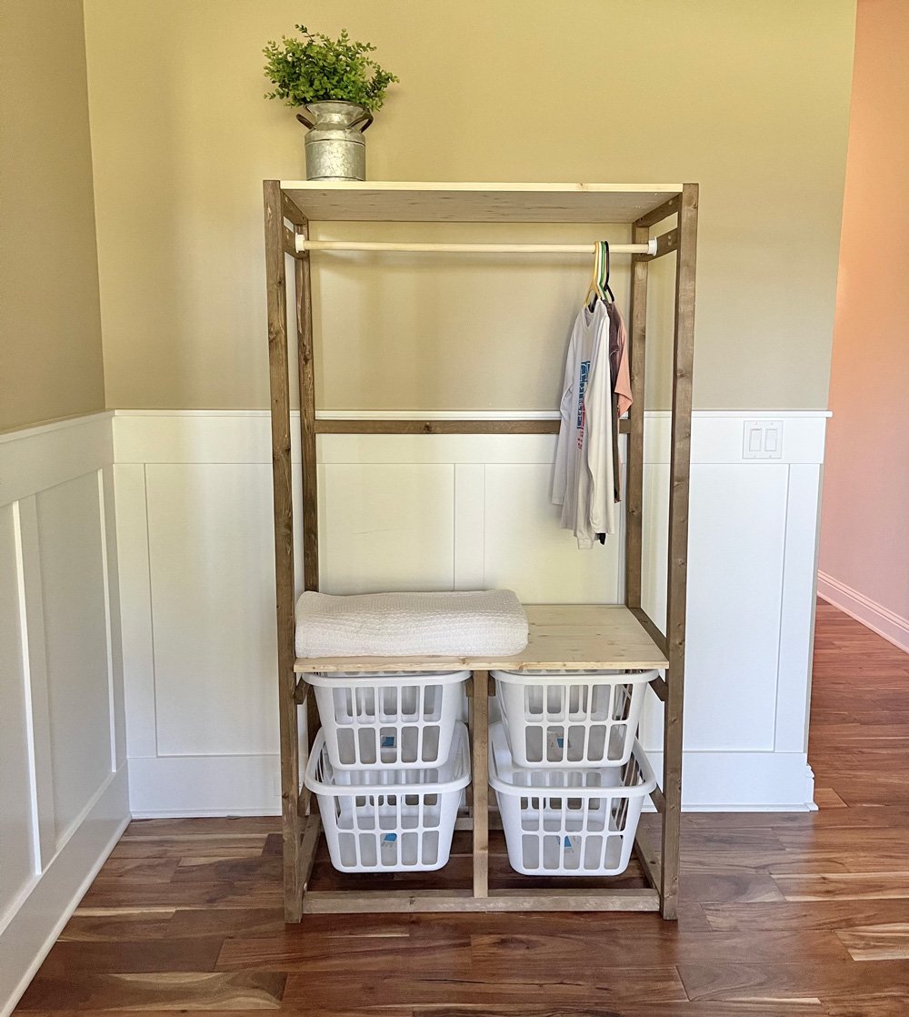 DIY Laundry Basket Organizer (Built In)