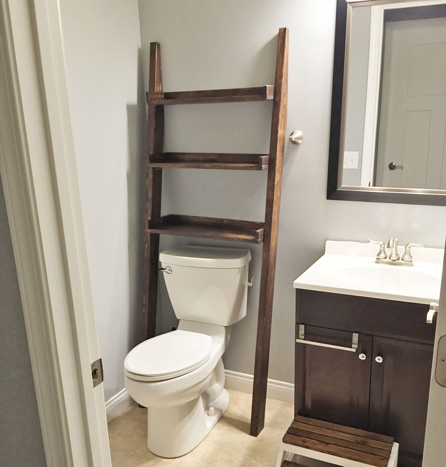 Ladder shelf deals for over toilet