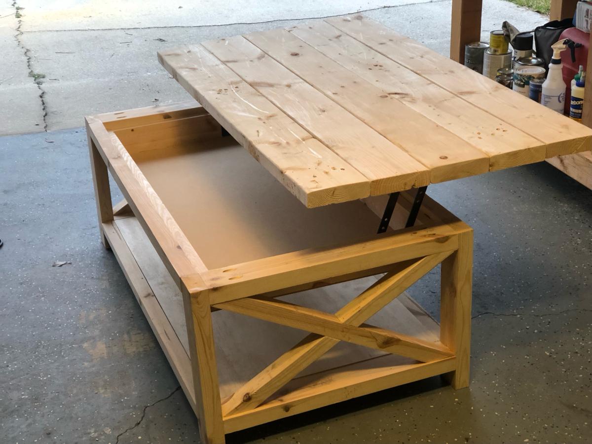 How to Build a Farmhouse Coffee Table (with storage)- free building plans -  The Creative Mom