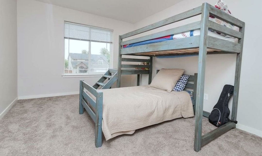 Camp Twin Bed Frame Fits Under The, Loft Bed With Desk And Stairs Plans