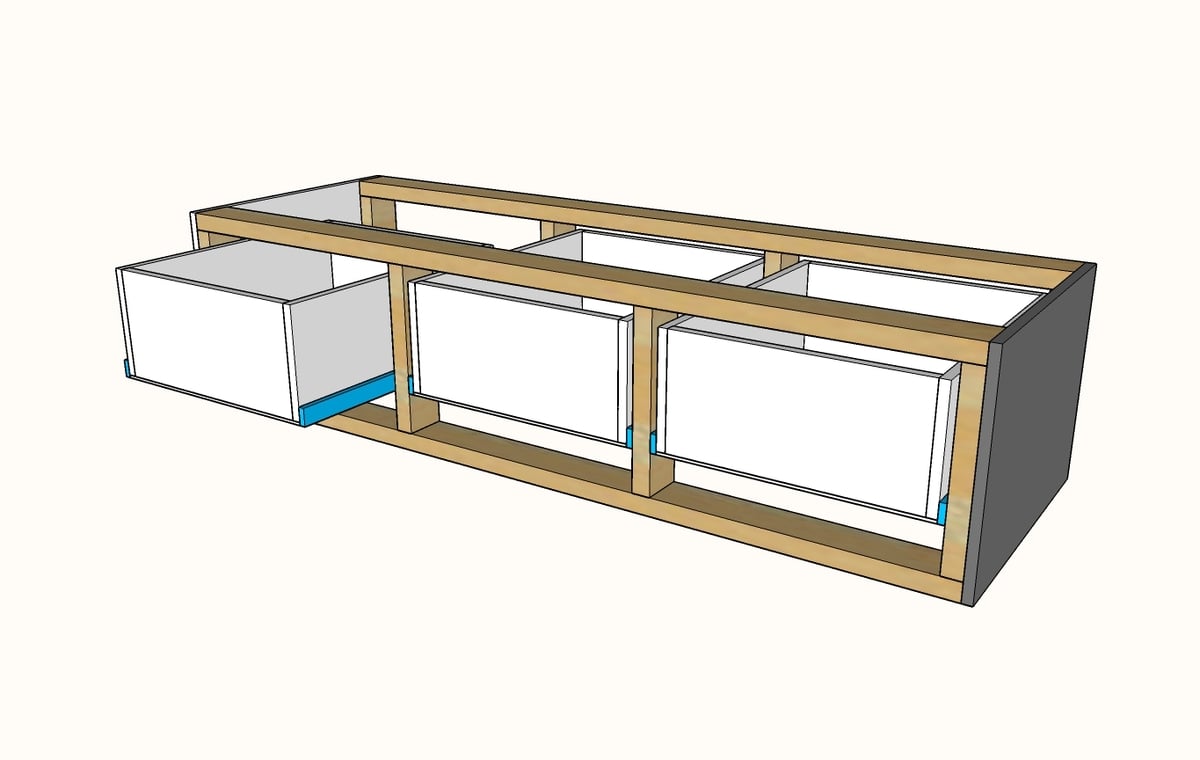 Mudroom Bench With Easy Drawers Ana White