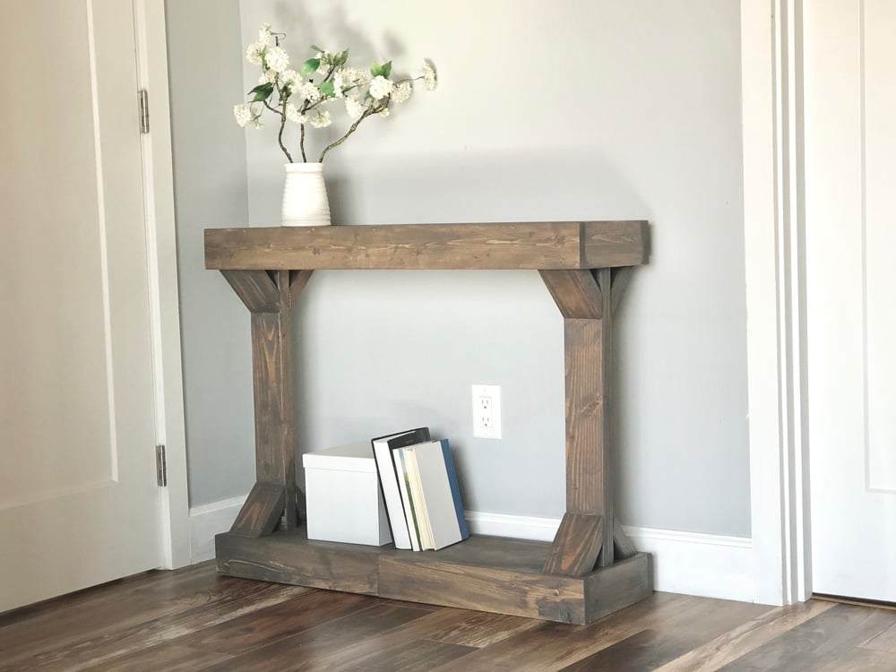 Narrow Console Table Modern Farmhouse, Barb Small Console Table White Wood