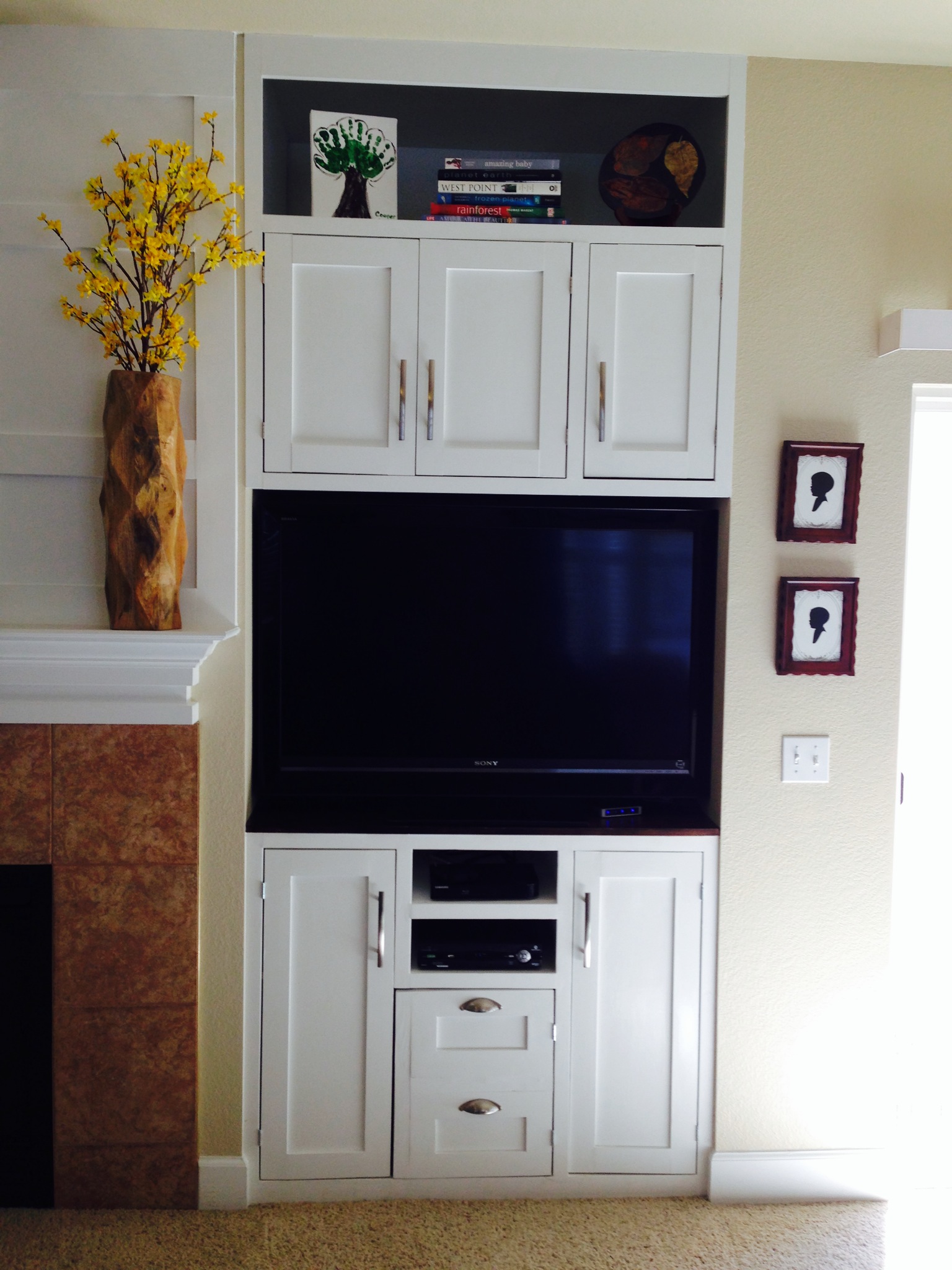 Tall Tv Cabinet Built In And Fireplace