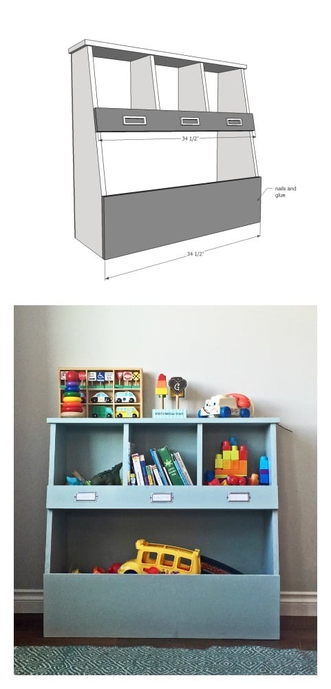 diy toy box with bookshelf