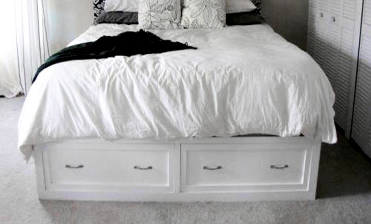 White Queen Bed Frame With Storage And Headboard – Hanaposy