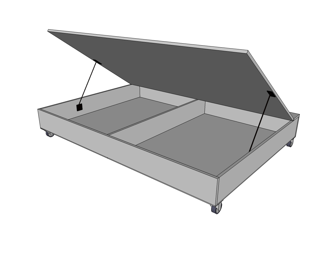 Queen Size Lift Storage Bed Ana White, Diy Lifting Bed Frame