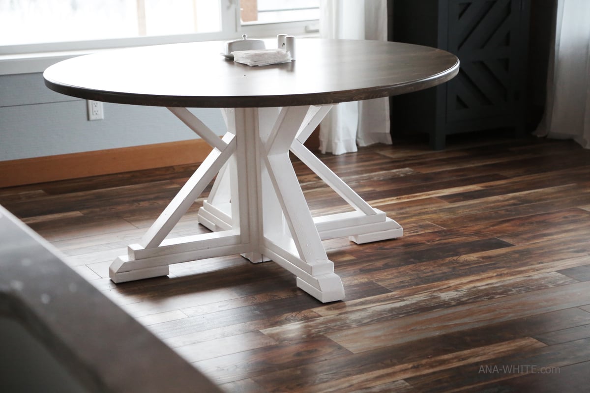 ana white farmhouse table round