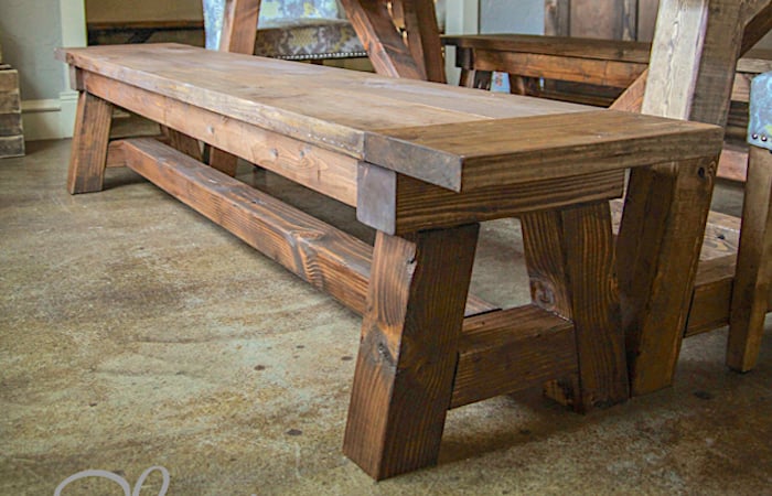 rustic bench plans