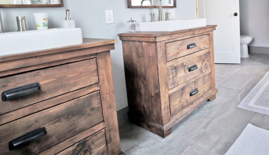 Rustic Modern Wood Bathroom Vanity