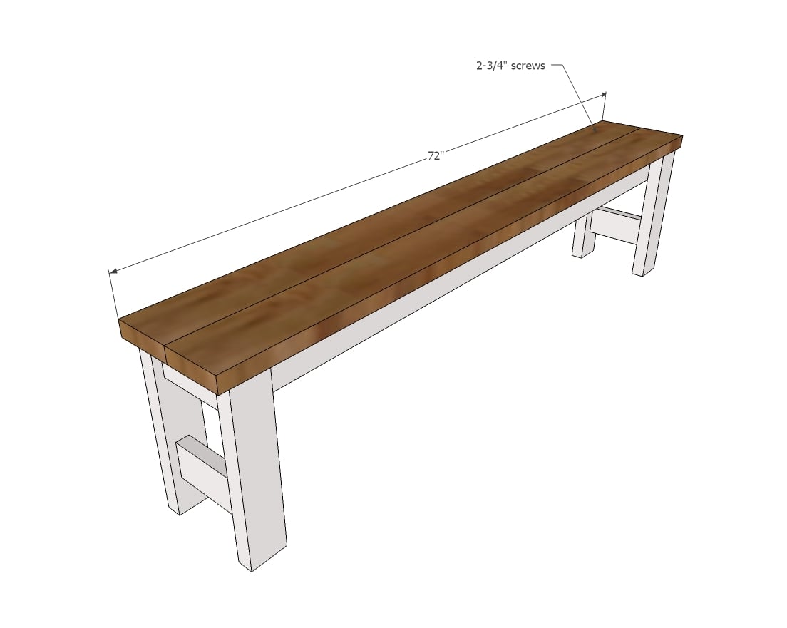 DIY 2x6 Outdoor Bench w/ Back Plans » Free Plans