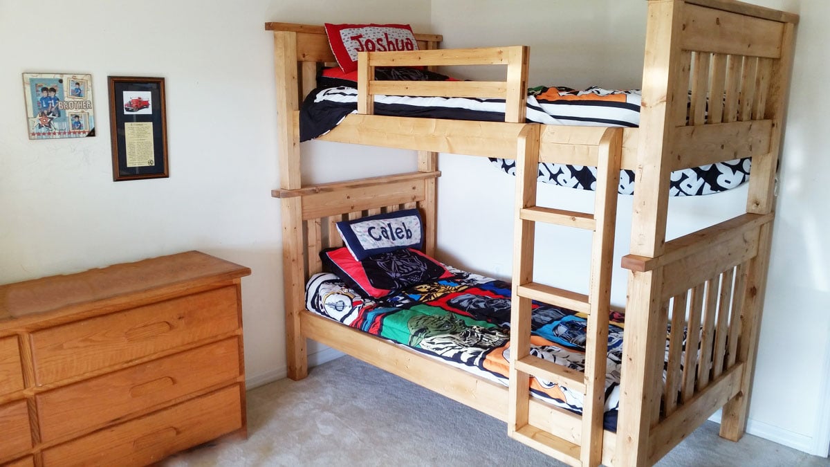 white detachable bunk beds