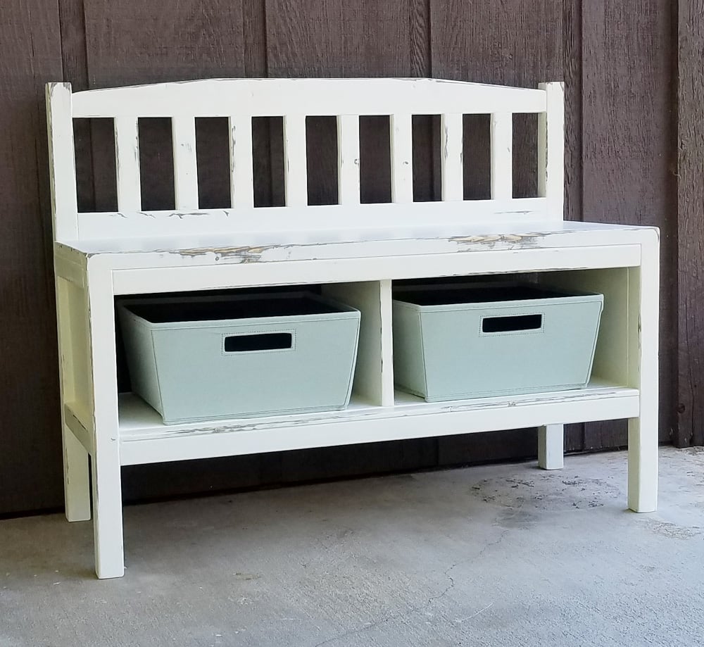 diy entryway storage bench with cubby storage plans