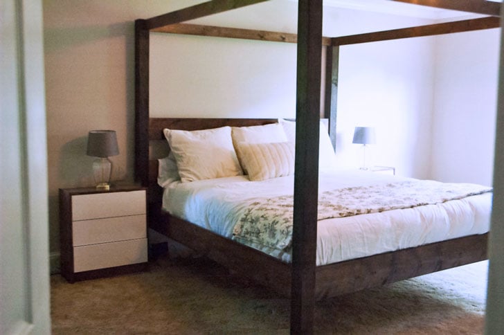 rustic modern canopy bed