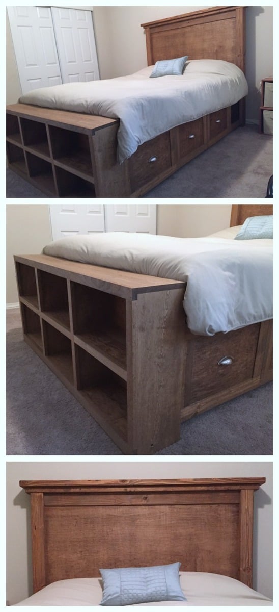 With Storage And Bookshelf Footboard, How To Make A Headboard And Footboard