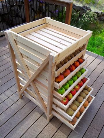 Vegetable Rack with Slide Out Trays