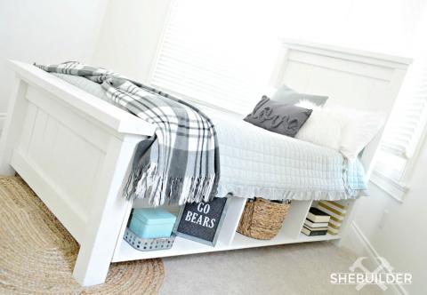 Farmhouse Storage Bed With Drawers, Farmhouse Bed Frame With Drawers