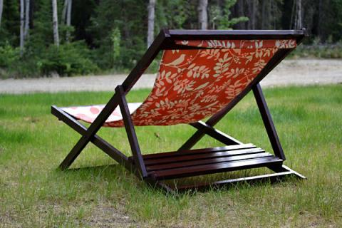 Wood Folding Sling Chair, Deck Chair or Beach Chair - Adult Size