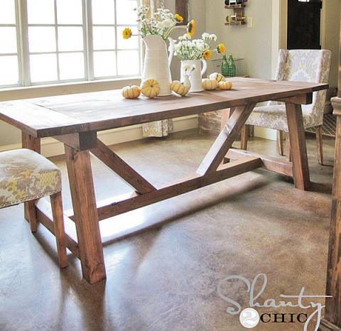4x4 Truss Beam Table Ana White, Rustic Dining Room Table For 10 Year Old