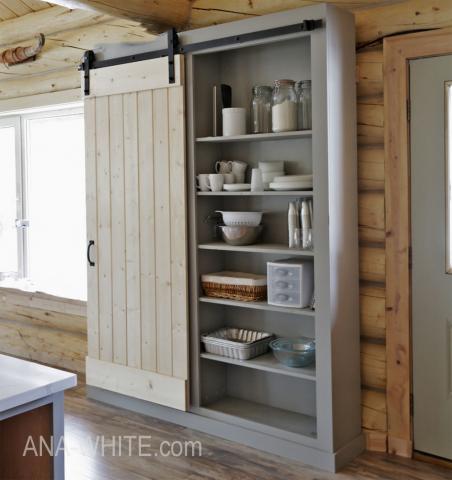 Barn Door Cabinet Or Pantry Ana White, Sliding Barn Door Kitchen Pantry