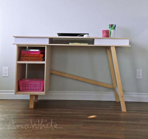 Build Your Own Study Desk, Diy Mid Century Modern Desk Plans