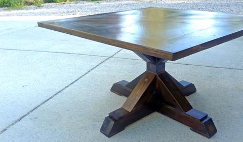4x4 X Base Pedestal Dining Table With, Wooden Table Base Ideas
