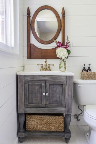DIY Bathroom Vanity - Featuring Shades of Blue Interiors