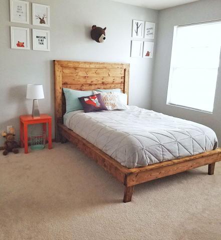Hailey Platform Bed Frame Ana White, How To Put A Wood Bed Frame Together Queen