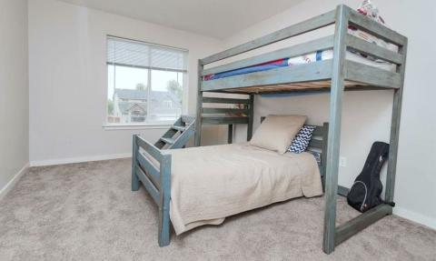 loft bed with house underneath