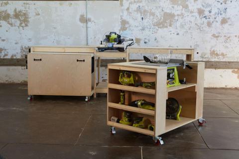 Workbench With Miter Saw Stand, Rolling Garage Work Table Dimensions