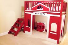 fire station loft bed fireman bedroom theme