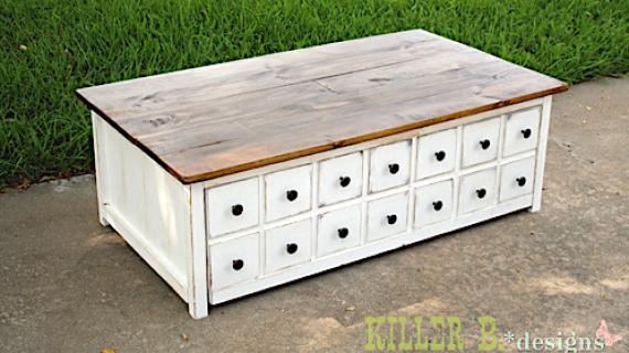 coffee table trundle drawer