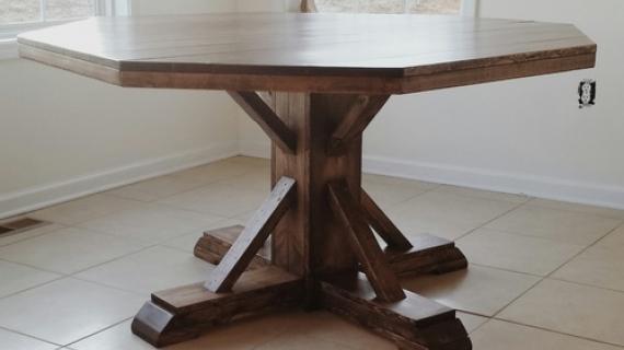 Benchmark Pedestal Base Octagon Table, Round Pedestal Table Plans